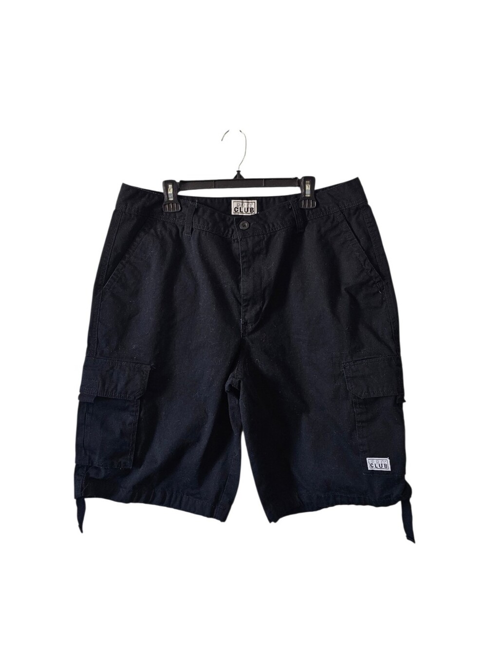 Pro Club Mens Black Cotton Twill Cargo Shorts Size 40 Loose Fit Heavyweight Y2K